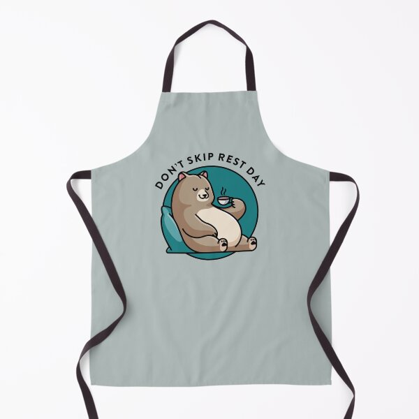Item preview, crossfit statement print "Don't skip rest day" with cute bear and tea cup designed and sold by TrueType.