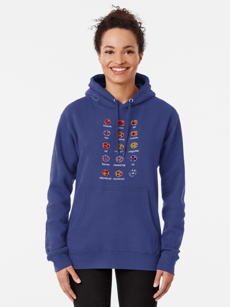 Person wearing a blue hoodie printed with the meme image above