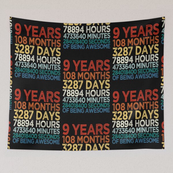 Item preview, 9 Years Old Birthday, 9th Birthday, Eight Years of Being Awesome, Kids Funny Vintage designed and sold by Anneliese Fuchs.