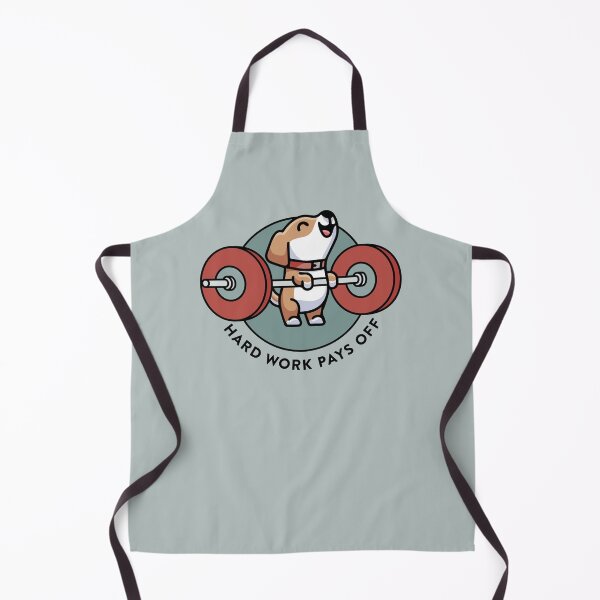 Item preview, crossfit statement print "Hard work pays off" with cute beagle dog bear and barbell designed and sold by TrueType.