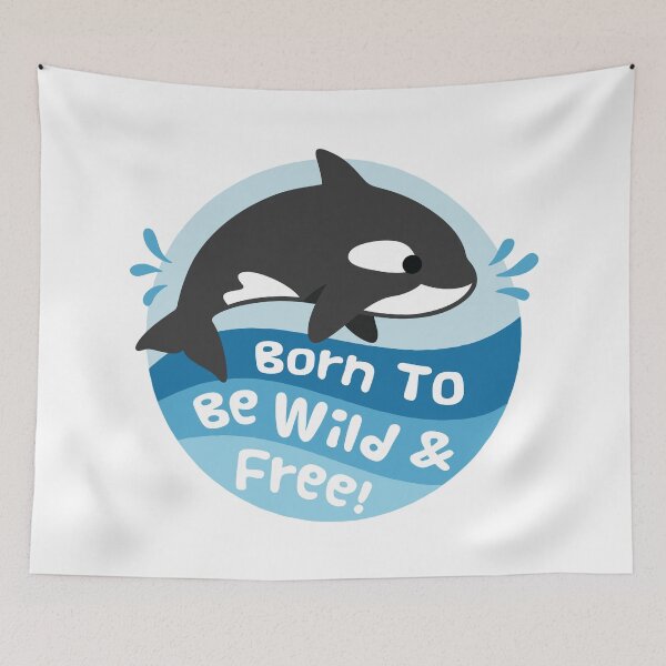 Item preview, Cute Orca Born To Be Wild And Free designed and sold by rustydoodle.