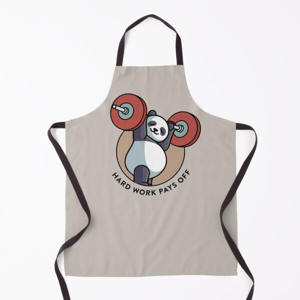 Item preview, crossfit statement print "Hard work pays off" with cute panda bear and barbell designed and sold by TrueType.