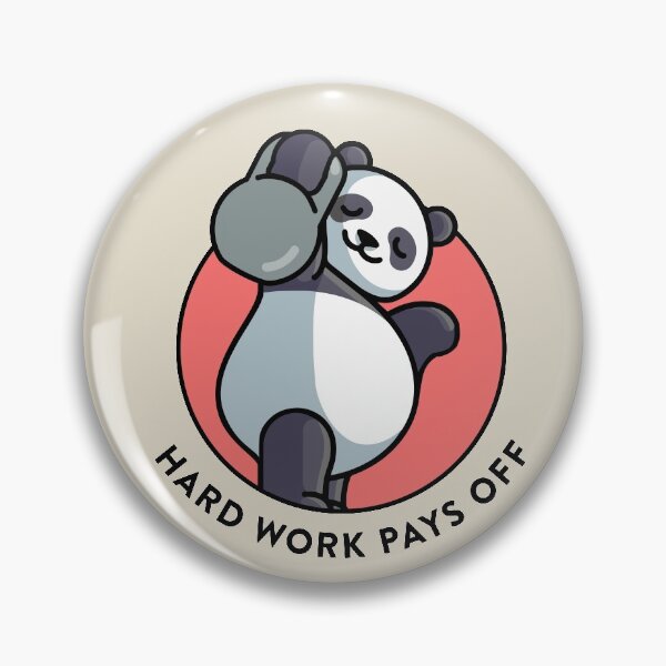 Item preview, impresión de declaración de crossfit "El trabajo duro vale la pena" con un lindo oso panda y pesas rusas designed and sold by TrueType.