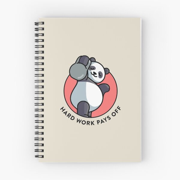 Item preview, crossfit statement print "Hard work pays off" with cute panda bear and kettlebell designed and sold by TrueType.