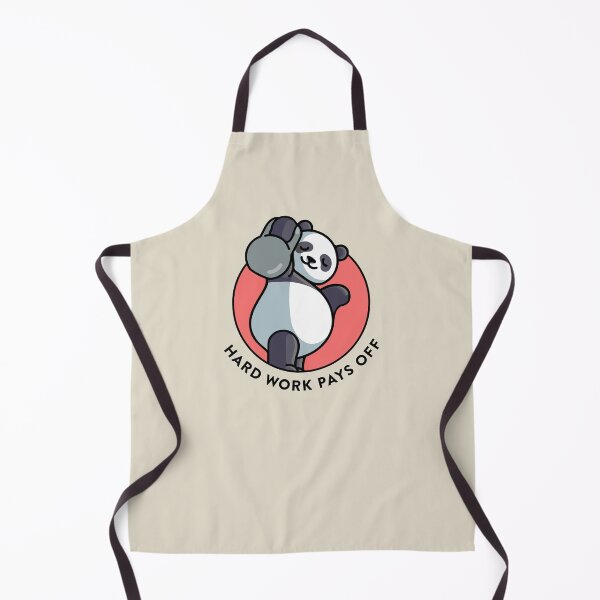 Item preview, crossfit statement print "Hard work pays off" with cute panda bear and kettlebell designed and sold by TrueType.