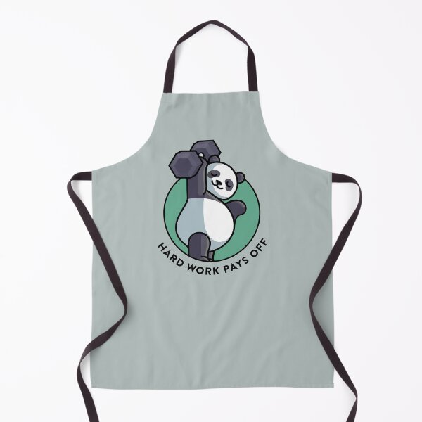 Item preview, crossfit statement print "Hard work pays off" with cute panda bear and dumbbell designed and sold by TrueType.