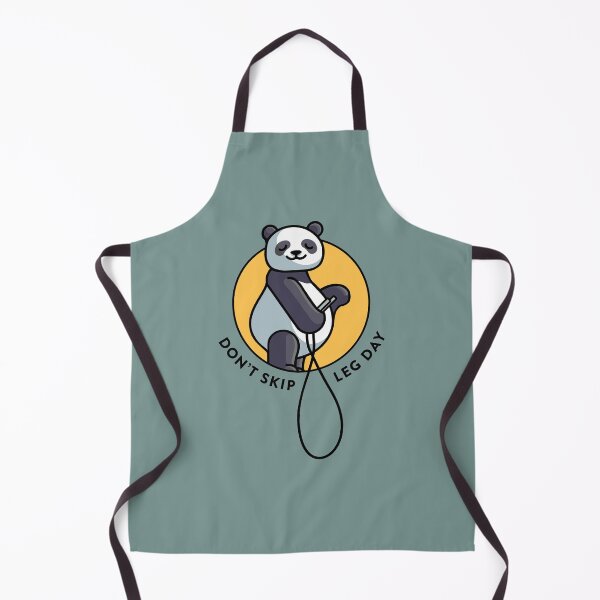 Item preview, crossfit statement print "don't skip leg day" with cute panda bear and jumprope designed and sold by TrueType.