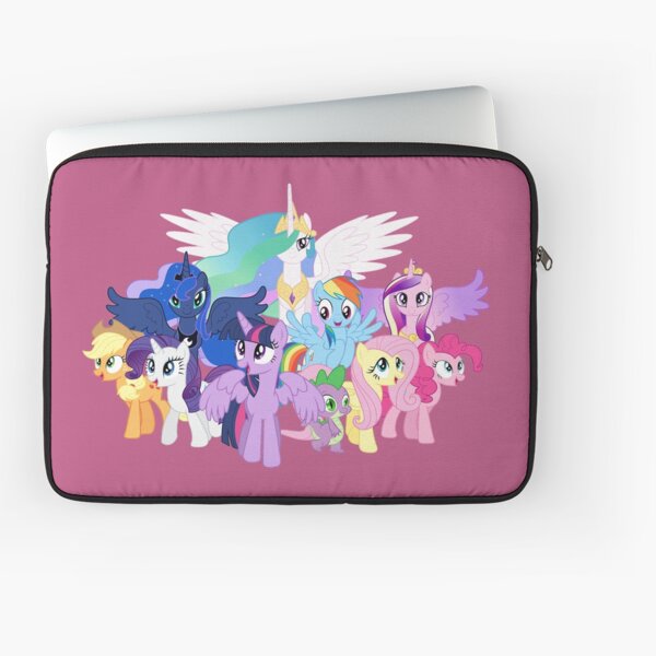 My Little Pony Twilight Sparkle Pinkie Pie Rainbow Dash Laptop Shoulder Messenger Bag Case Sleeve for 14 Inch to 15.6 Inch with Adjustable Notebook Shoulder Strap 