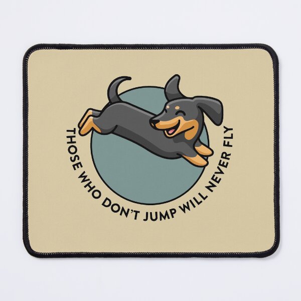 Item preview, crossfit statement print "those who don’t jump will never fly" with cute sausage dog designed and sold by TrueType.