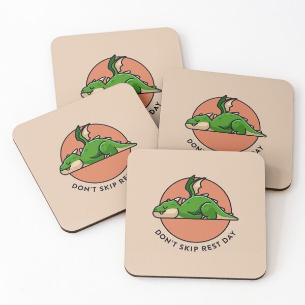 Item preview, crossfit statement print "Don't skip rest day" with cute sleeping dragon designed and sold by TrueType.