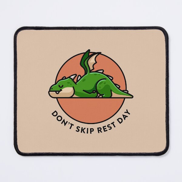 Item preview, crossfit statement print "Don't skip rest day" with cute sleeping dragon designed and sold by TrueType.