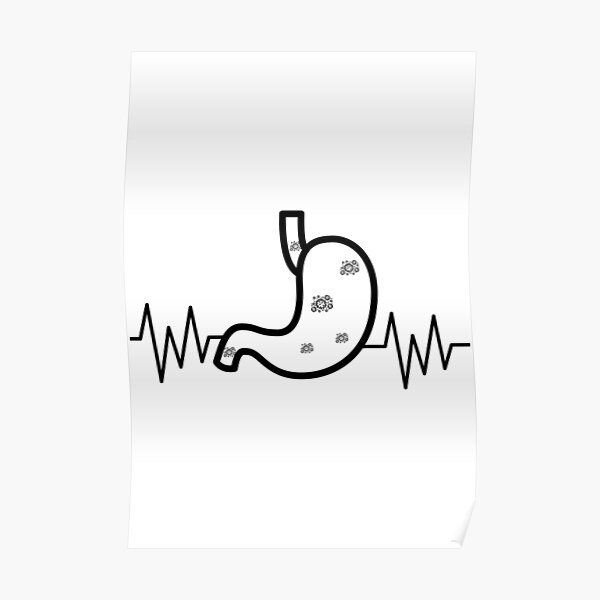 tummy-ache-stomach-ache-funny-simple-unique-heartbeat-v2-poster-for