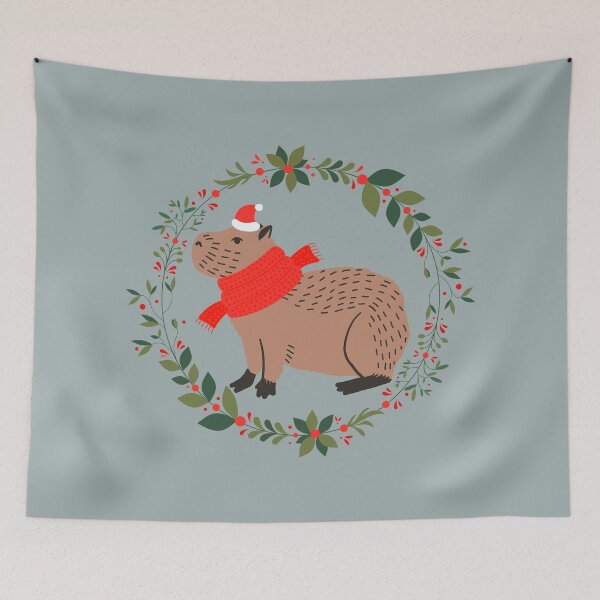Item preview, Capybara Cappy Christmas for Capybara lovers designed and sold by KlaraMacinka.