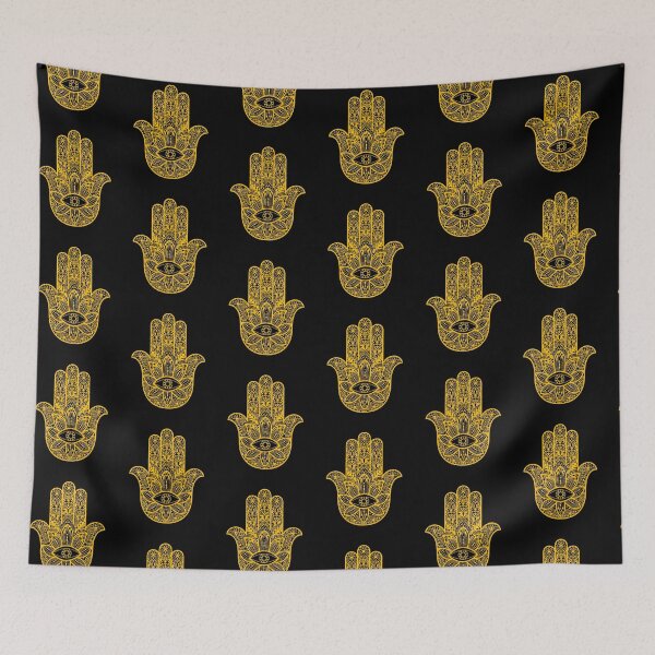 Item preview, Hamsa Hand of Fatima Eye with Mandala India Gold Yoga designed and sold by urban-design.