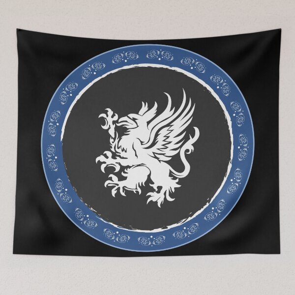 Item preview, Grey Warden Blue Heraldry - Dragon Age Geometric Art designed and sold by Yannick Toney.
