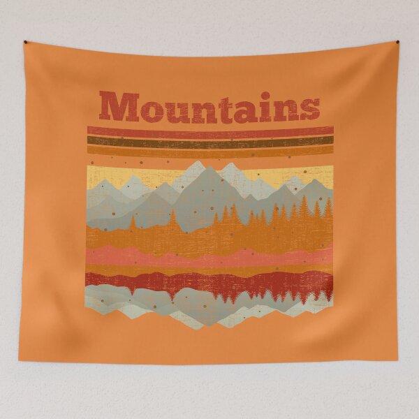 Item preview, Mountain Range - 70's Classic - Vintage Orange #1 designed and sold by WildBerryMount.