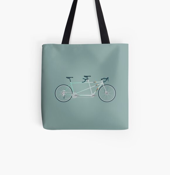 Tandem Bike All Over Print Tote Bag