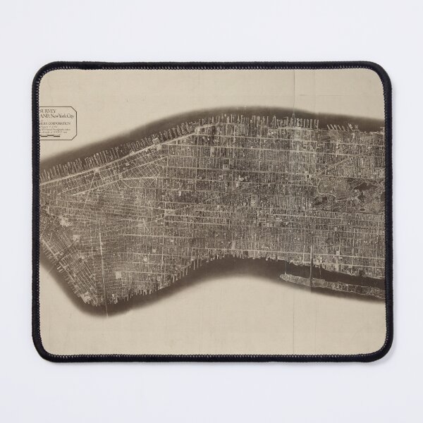 Item preview, New York City Maps - Aerial survey, Manhattan Island designed and sold by Hanna Hanuman.