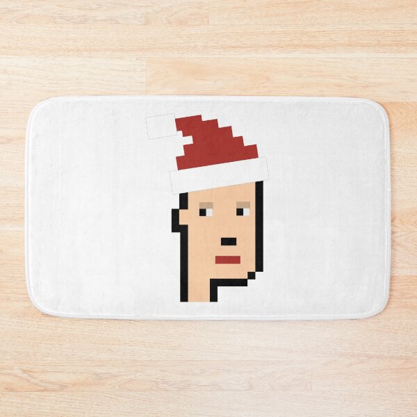 Item preview, Cryptopunk NFT blockchain, non fungible. Pixel art character christmas hat designed and sold by Galena Georgieva.