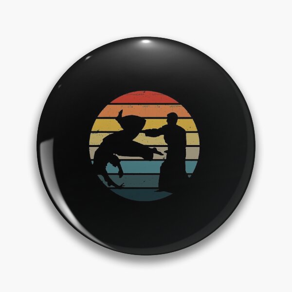 Item preview, Aikido Silhouette On A Distressed Retro Sunset graphic designed and sold by theodoros20.
