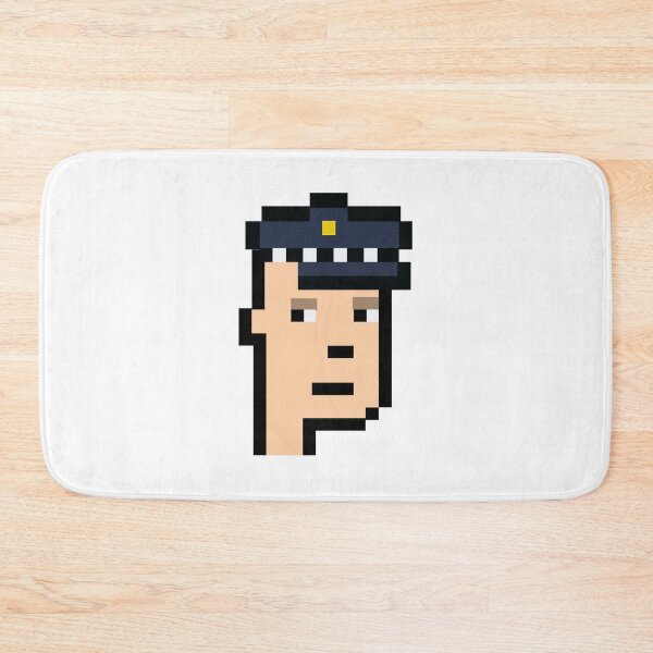 Item preview, Cryptopunk NFT blockchain, non fungible. Pixel art character poloce officer designed and sold by Galena Georgieva.