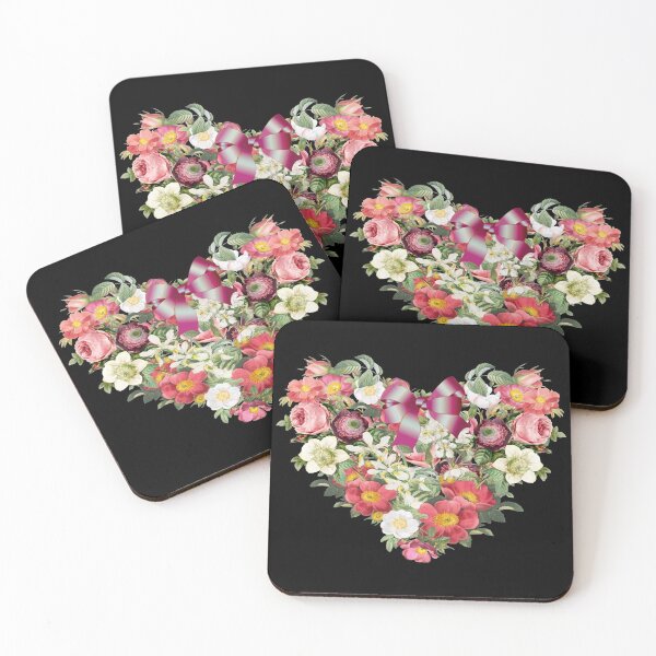 Item preview, Vintage Flower Heart And Pink Bow Ribbon Design Designs Perfect For Valentine's Day designed and sold by TrulyEpoque.