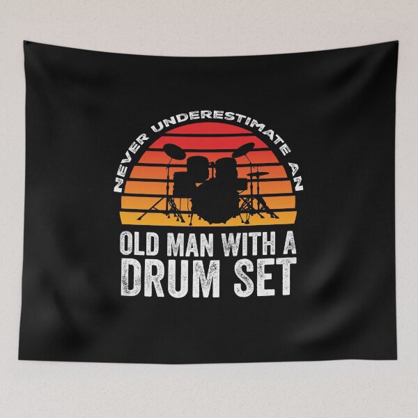 Item preview, Never Underestimate An Old Man With A Drum Set, Cool Drummer Art designed and sold by happy gift art.