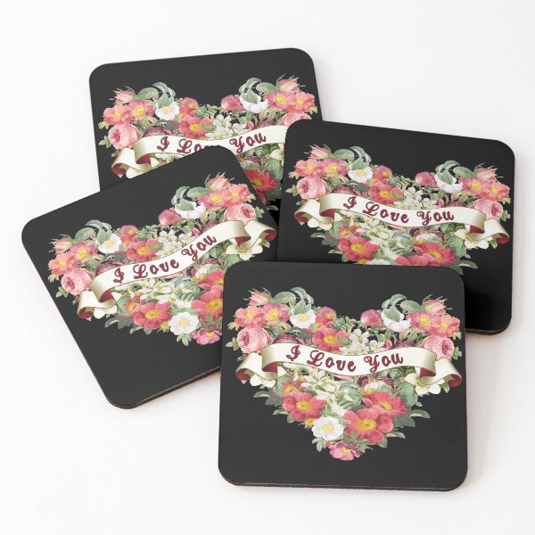 Item preview, Vintage I Love You Flower Heart And Pink Bow Ribbon Design Designs Perfect For Valentine's Day designed and sold by TrulyEpoque.