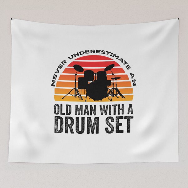 Item preview, Never Underestimate An Old Man With A Drum Set, Cool Drummer Art designed and sold by happy gift art.