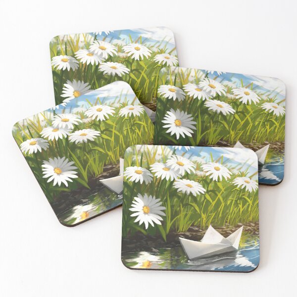 Item preview, Paper boat and daisies designed and sold by Cr4sh4rt.