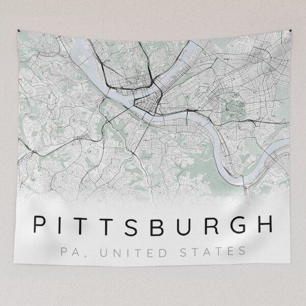 Item preview, Pittsburgh map minimalist in color designed and sold by DesireeVDA.
