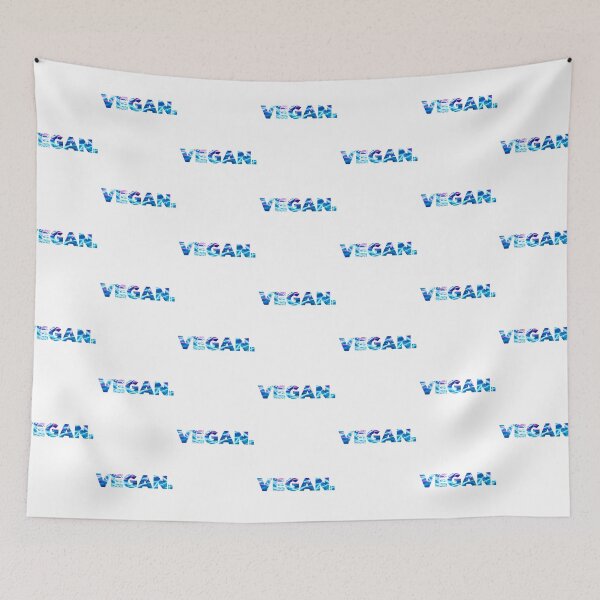 Item preview, VEGAN Neon Lights Beautiful Caligraphy Veganism - Powered by Plants Blue Pink designed and sold by andrei49387.