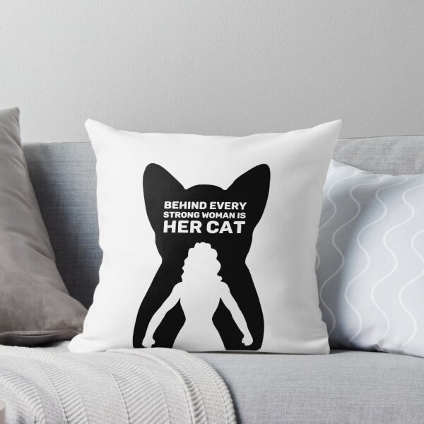 Item preview, Behind Every Strong Woman is Her Cat | White designed and sold by Wintre2.