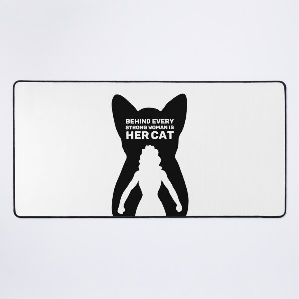 Item preview, Behind Every Strong Woman is Her Cat | White designed and sold by Wintre2.