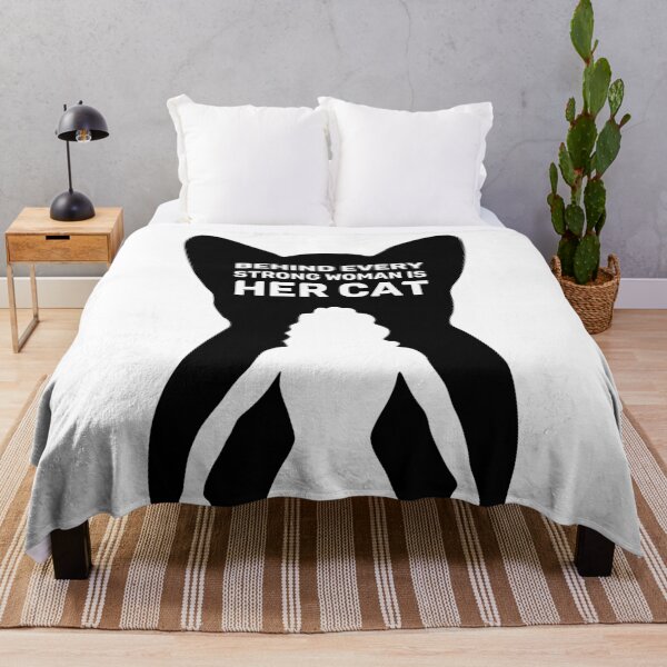 Item preview, Behind Every Strong Woman is Her Cat | White designed and sold by Wintre2.