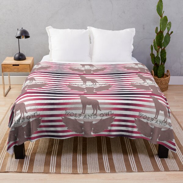 Item preview, wolf and owl - stripe art designed and sold by Kinkalow.