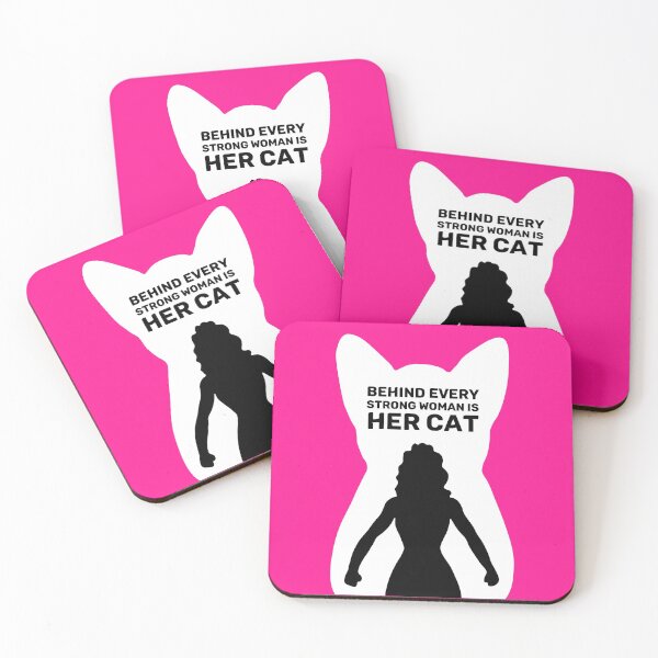 Item preview, Behind Every Strong Woman is Her Cat | Hot Pink designed and sold by Wintre2.