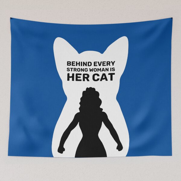 Item preview, Behind Every Strong Woman is Her Cat | Royal Blue designed and sold by Wintre2.