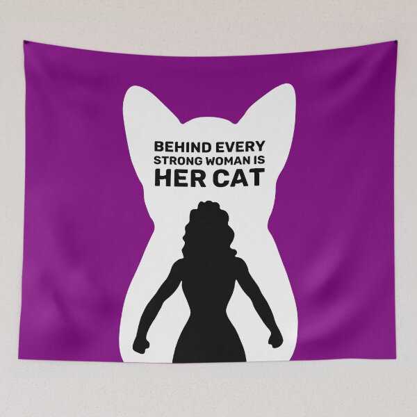 Item preview, Behind Every Strong Woman is Her Cat | Purple  designed and sold by Wintre2.