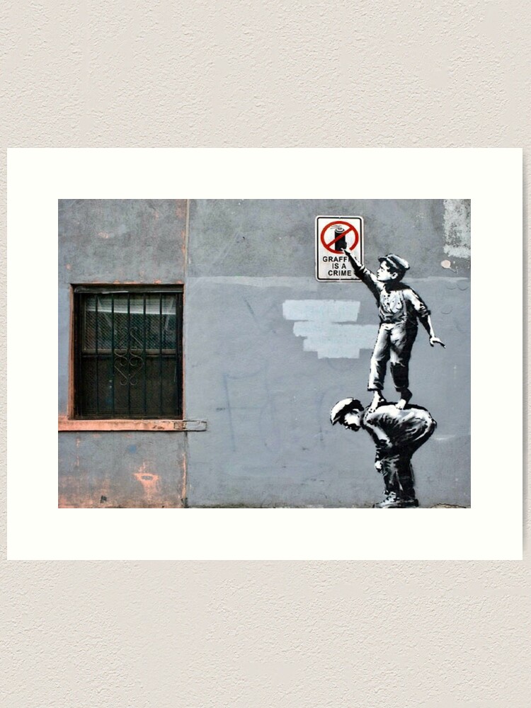 【限定品】バンクシー GRAFFITY IS A CRIME Banksy Tile 'Graffiti Is A Crime' | Popart Statues