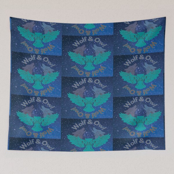 Item preview, wolf and owl - floral  designed and sold by Kinkalow.