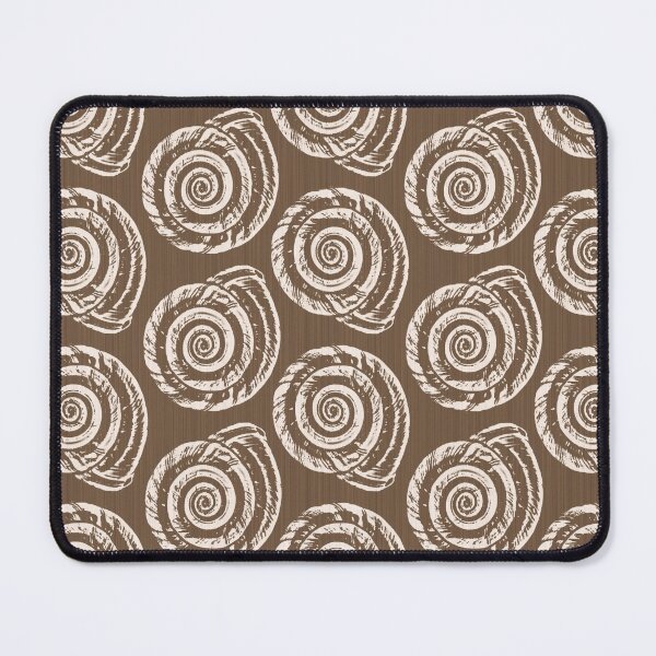Item preview, Spiral Seashell Block Print,Taupe Tan and Cream designed and sold by Marymarice.