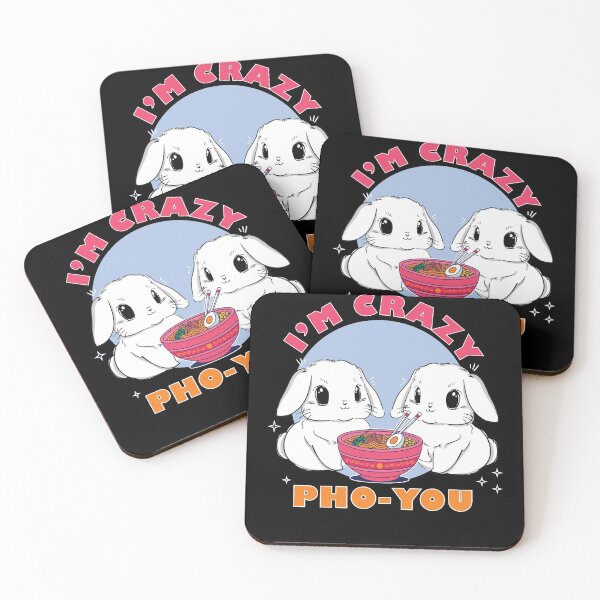 Item preview, Cute I'm Crazy Pho You | Bunnies Eating Ramen Kawaii for Bunny Lovers  designed and sold by MadrigueraSM-.