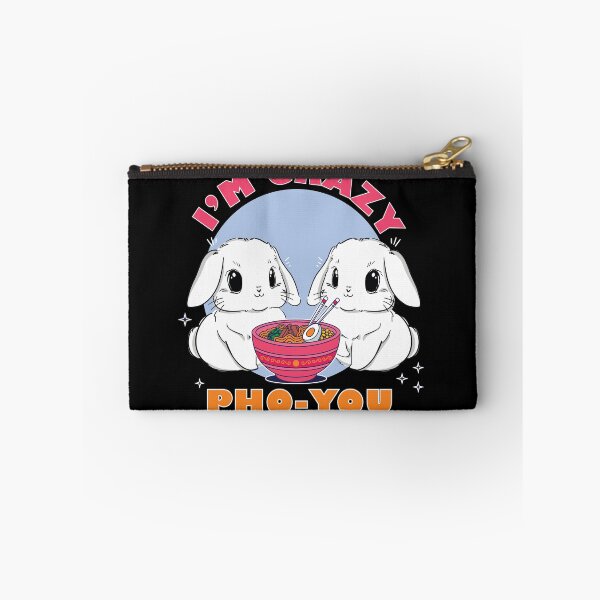 Item preview, Cute I'm Crazy Pho You | Bunnies Eating Ramen Kawaii for Bunny Lovers  designed and sold by MadrigueraSM-.