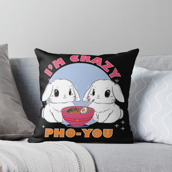 Item preview, Cute I'm Crazy Pho You | Bunnies Eating Ramen Kawaii for Bunny Lovers  designed and sold by MadrigueraSM-.