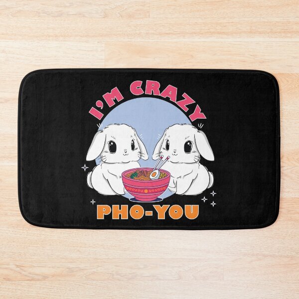 Item preview, Cute I'm Crazy Pho You | Bunnies Eating Ramen Kawaii for Bunny Lovers  designed and sold by MadrigueraSM-.