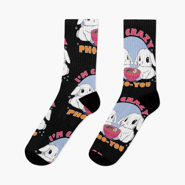 Item preview, Cute I'm Crazy Pho You | Bunnies Eating Ramen Kawaii for Bunny Lovers  designed and sold by MadrigueraSM-.