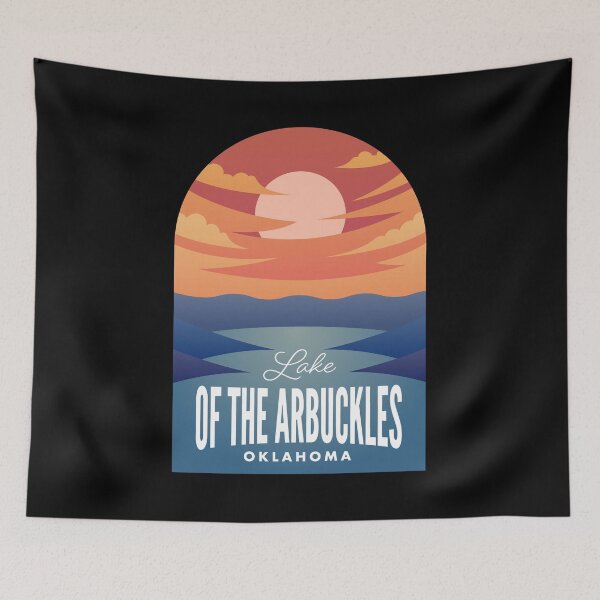Item preview, Lake of the Arbuckles OK Retro Sunset designed and sold by HalpinDesign.