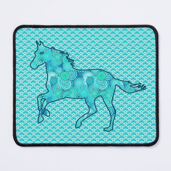Item preview, Running Horse Silhouette, Turquoise and Aqua designed and sold by Marymarice.