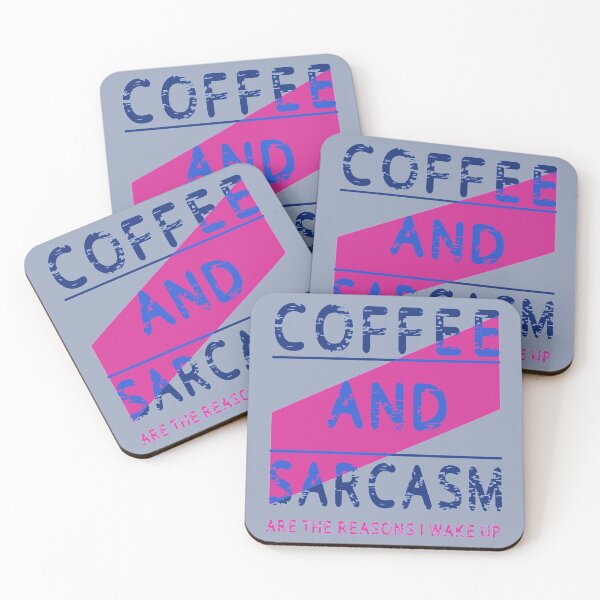 Item preview, Coffee and Sarcasm in blue designed and sold by Calilac-Shop.